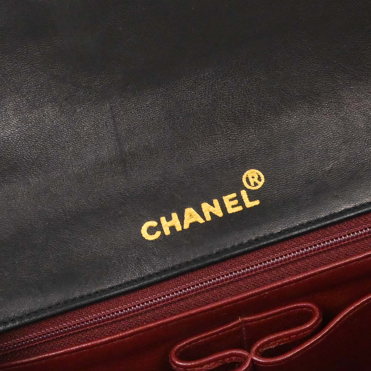 Chanel Black Lambskin Turnlock Small Full Flap Shoulder Bag