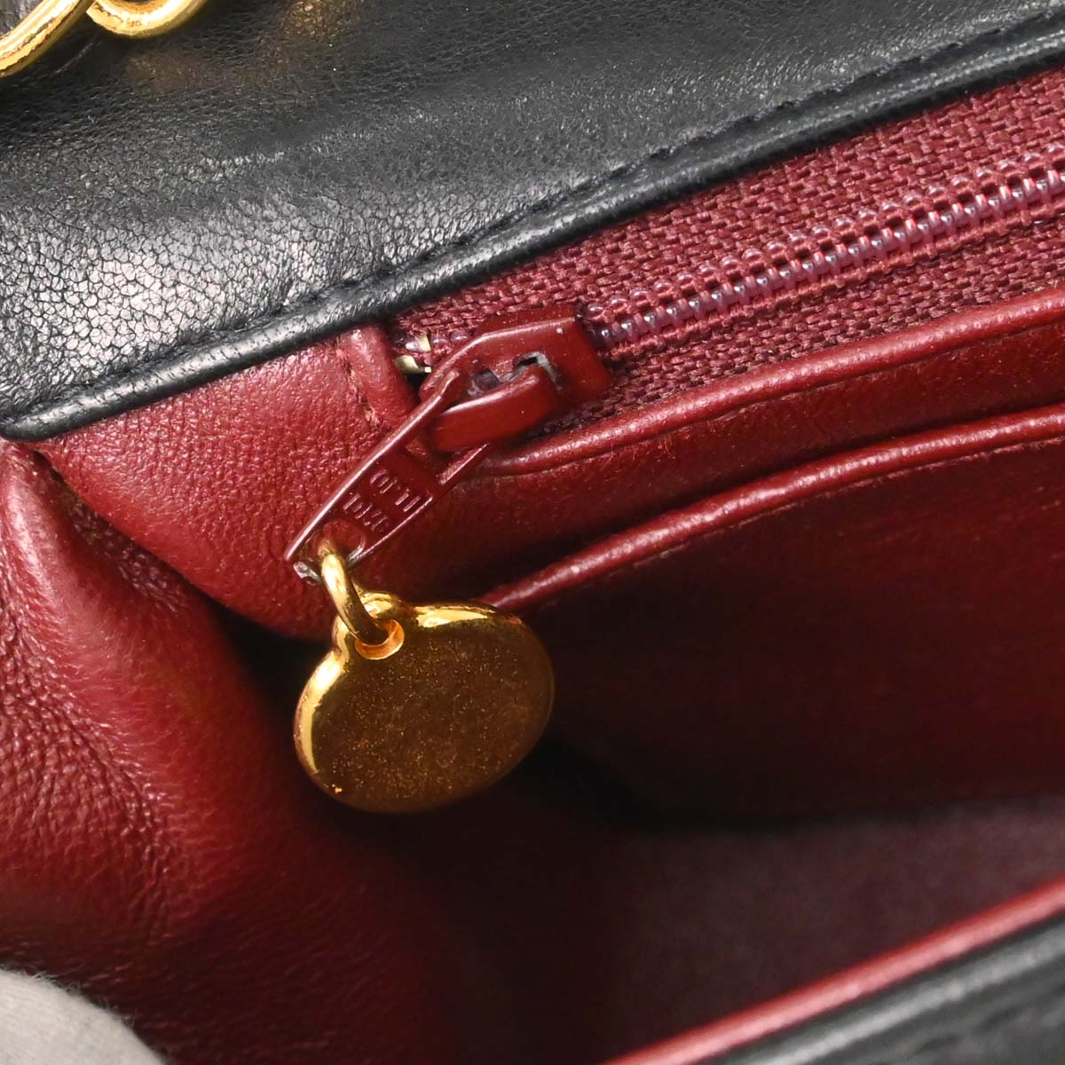 Chanel Black Lambskin Turnlock Small Full Flap Shoulder Bag