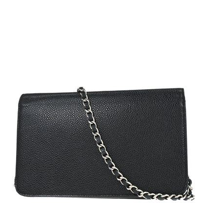 Chanel Black Caviar Skin Timeless WOC Wallet on Chain Bag