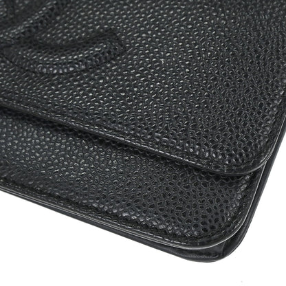 Chanel Black Caviar Skin Timeless WOC Wallet on Chain Bag