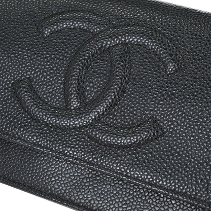 Chanel Black Caviar Skin Timeless WOC Wallet on Chain Bag