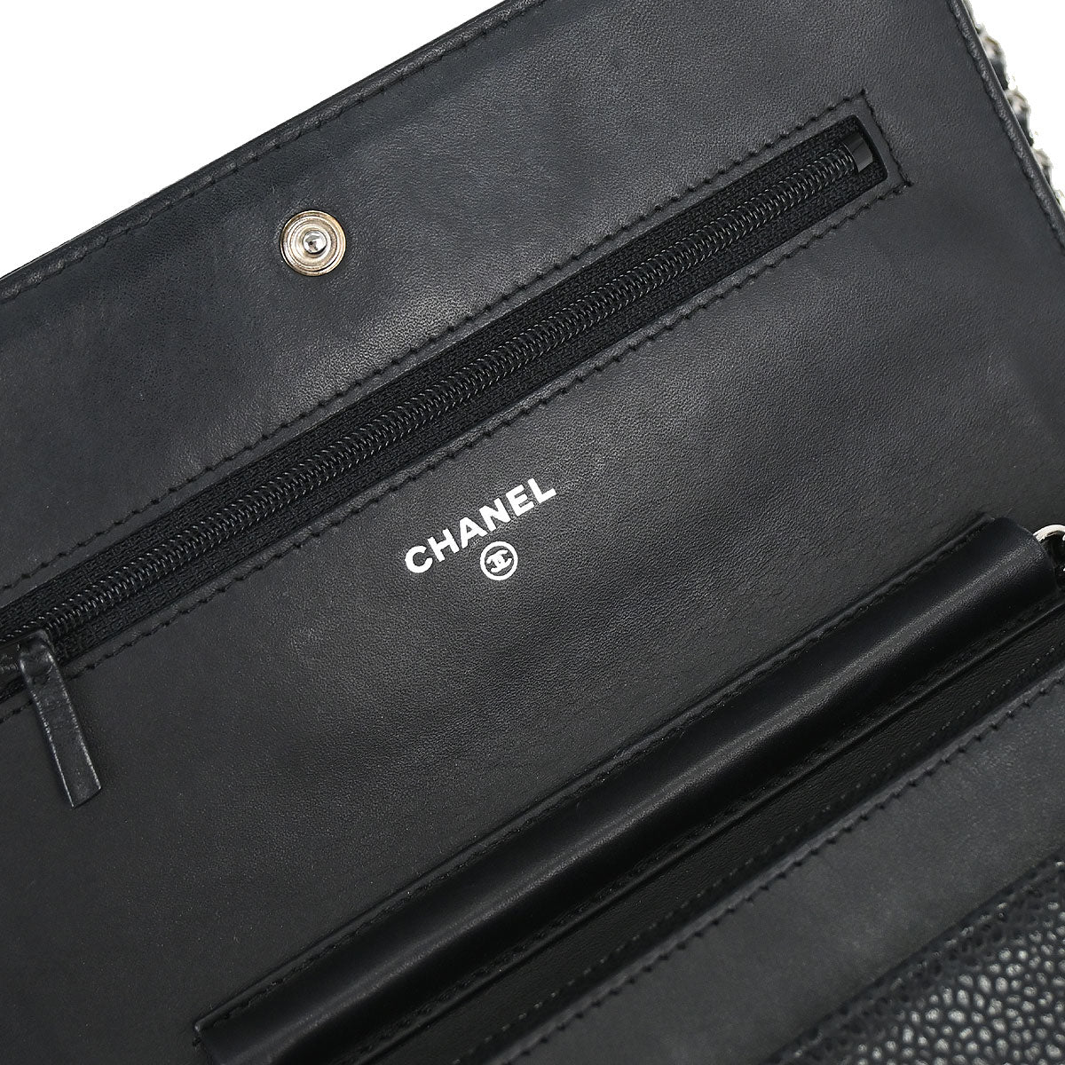 Chanel Black Caviar Skin Timeless WOC Wallet on Chain Bag