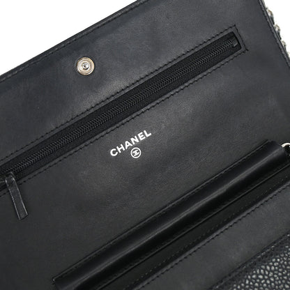 Chanel Black Caviar Skin Timeless WOC Wallet on Chain Bag