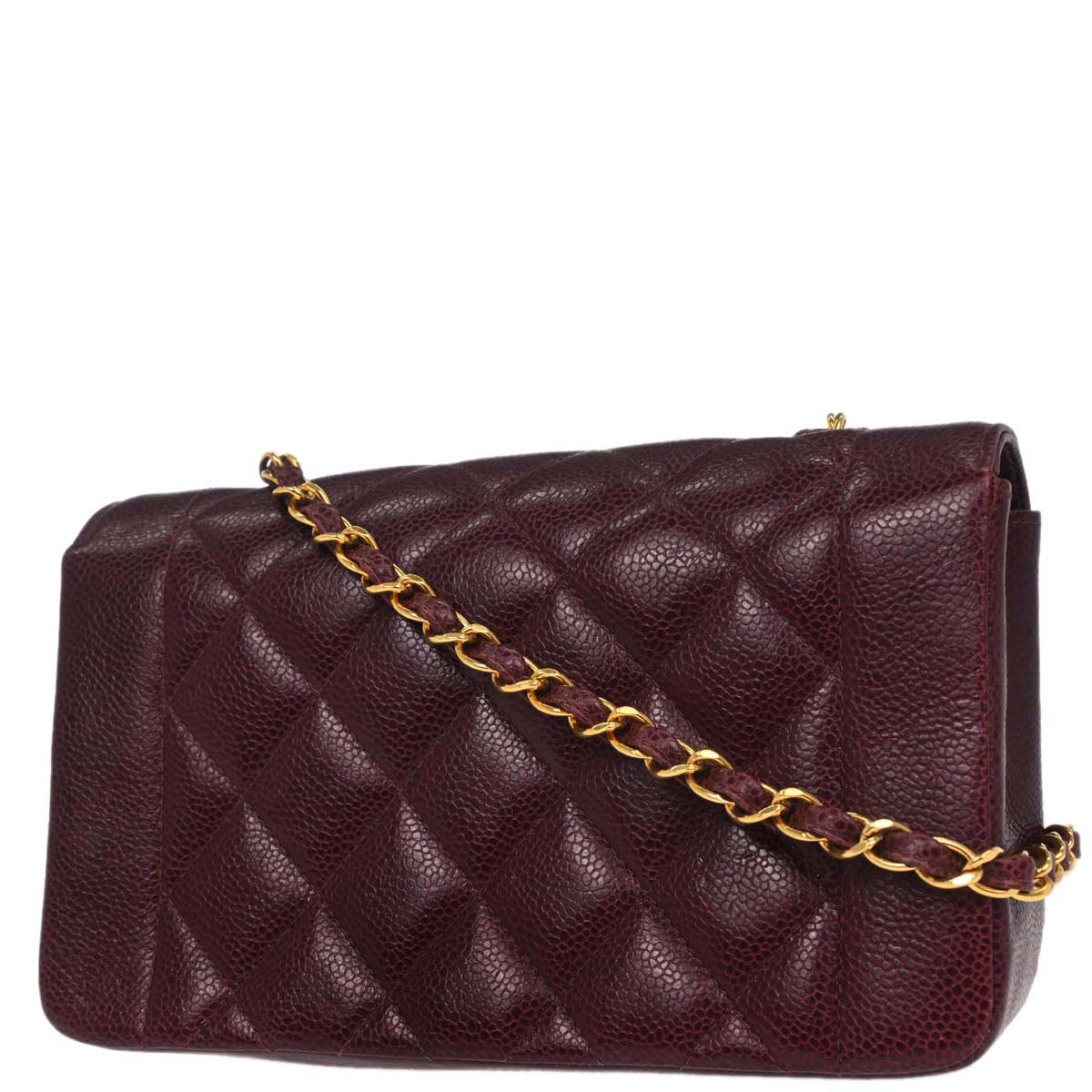 Chanel Bordeaux Caviar Skin Small Diana Shoulder Bag