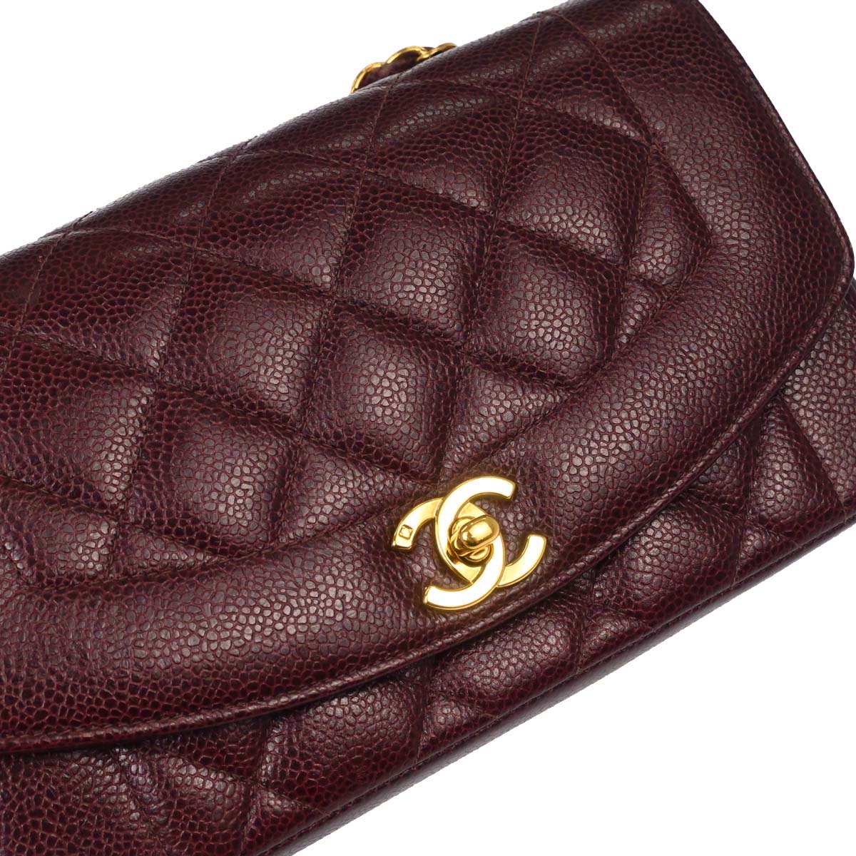 Chanel Bordeaux Caviar Skin Small Diana Shoulder Bag