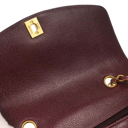 Chanel Bordeaux Caviar Skin Small Diana Shoulder Bag