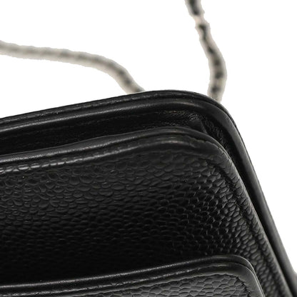 Chanel 2012 Black Caviar Timeless WOC Wallet on Chain Shoulder Bag