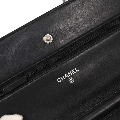 Chanel 2012 Black Caviar Timeless WOC Wallet on Chain Shoulder Bag