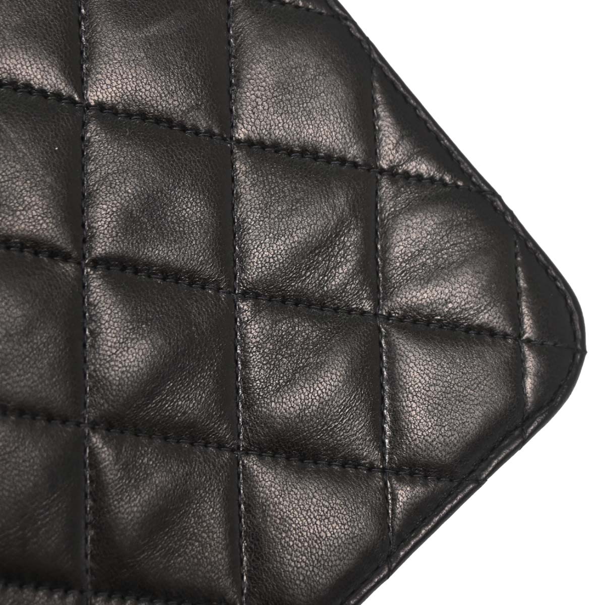 Chanel Black Lambskin Pushlock Medium Half Flap Shoulder Bag