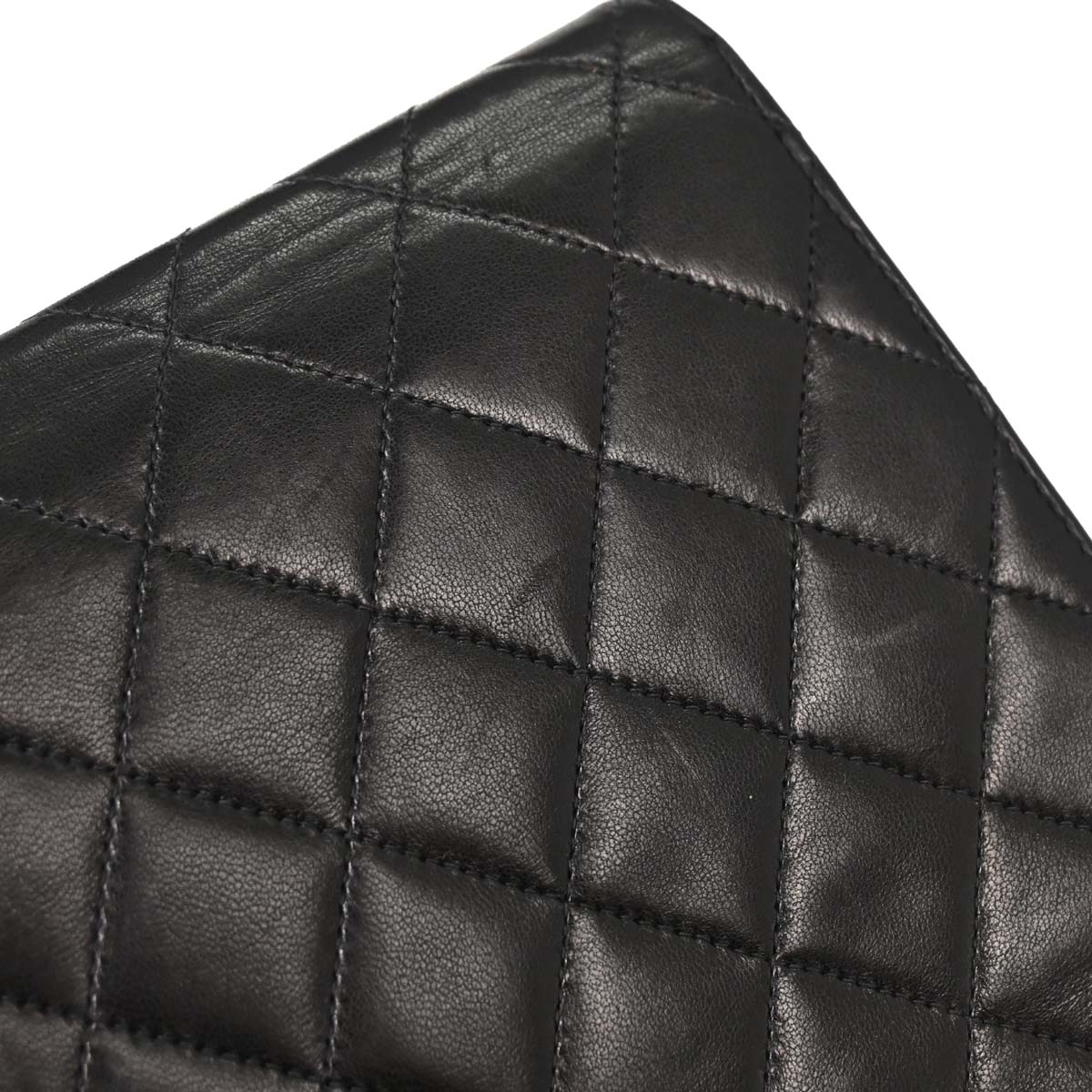 Chanel Black Lambskin Pushlock Medium Half Flap Shoulder Bag