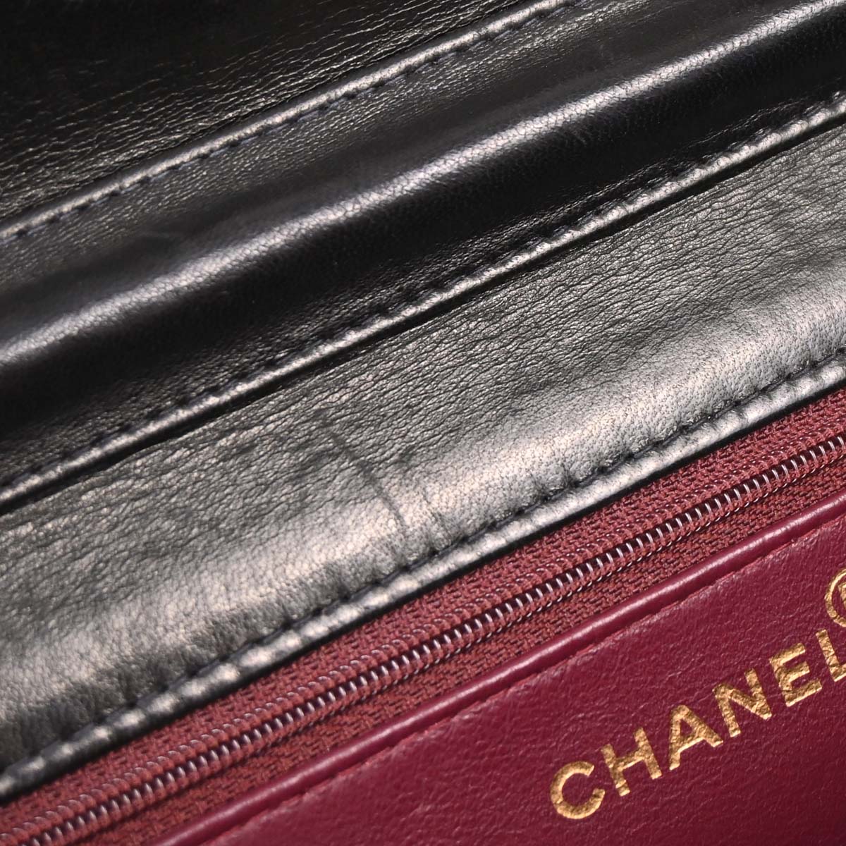 Chanel Black Lambskin Pushlock Medium Half Flap Shoulder Bag