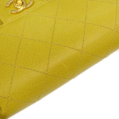 Chanel Yellow Green Caviar Skin Handbag