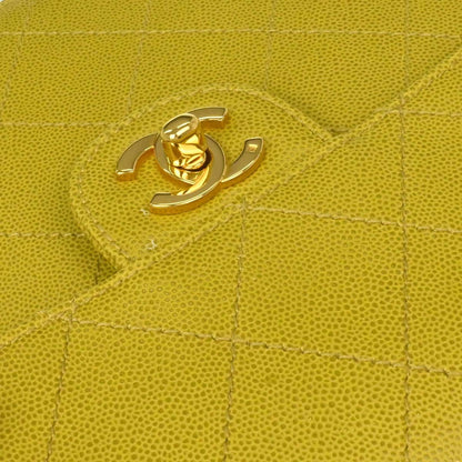 Chanel Yellow Green Caviar Skin Handbag