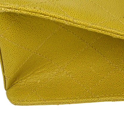 Chanel Yellow Green Caviar Skin Handbag