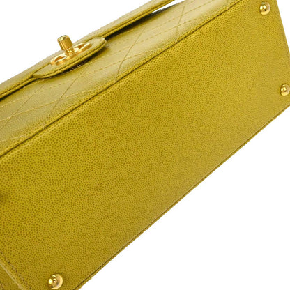 Chanel Yellow Green Caviar Skin Handbag