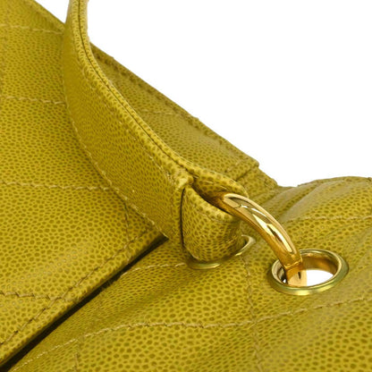 Chanel Yellow Green Caviar Skin Handbag