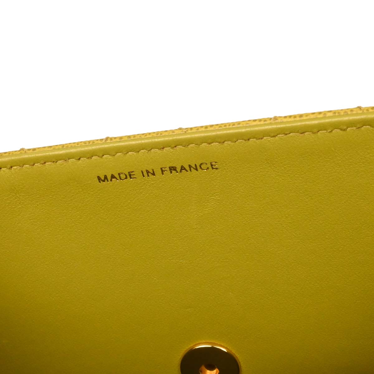 Chanel Yellow Green Caviar Skin Handbag
