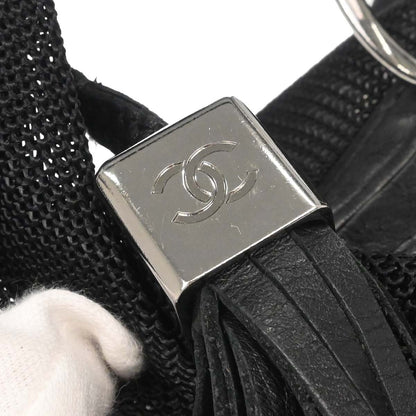 Chanel Black Nylon Mesh Hobo Handbag