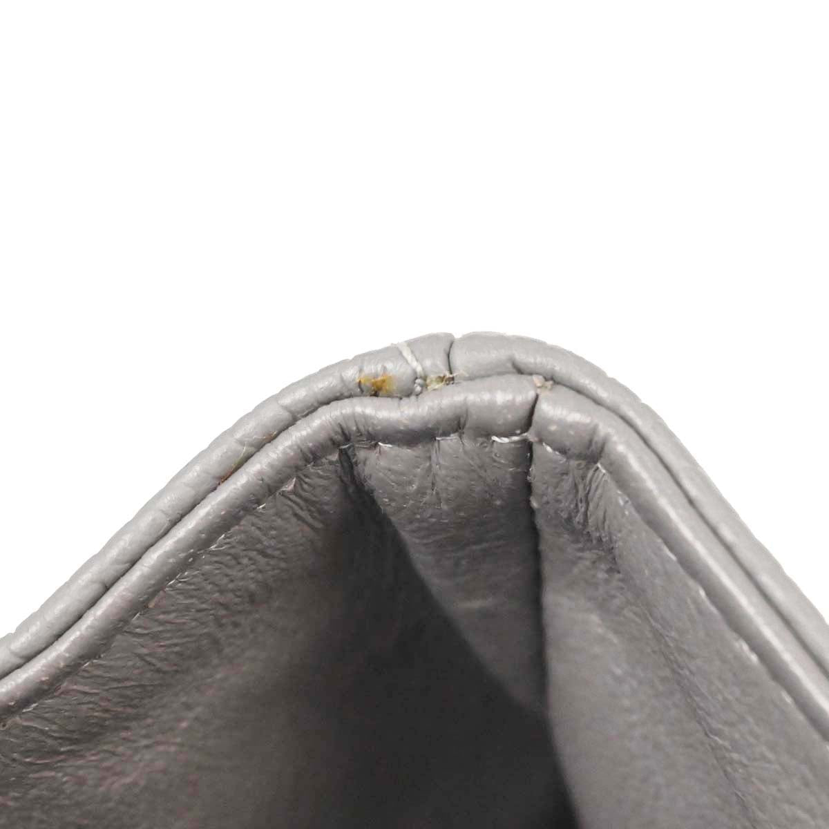 Chanel Gray Caviar Skin Medium Classic Double Flap Shoulder Bag