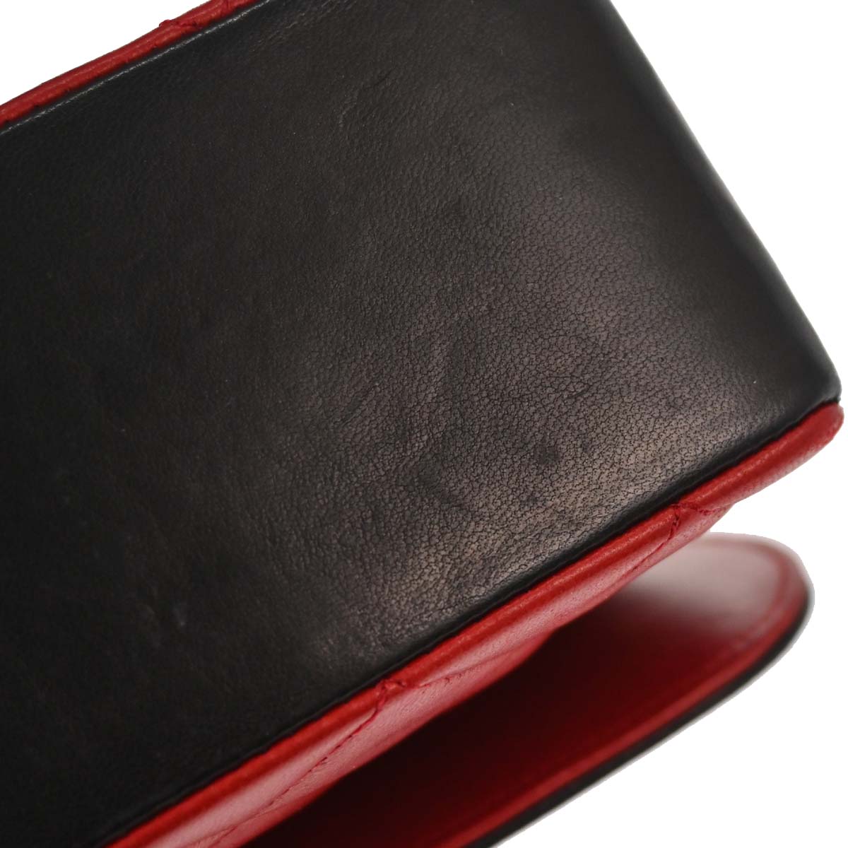 Chanel Red Lambskin Straight Flap Shoulder Bag