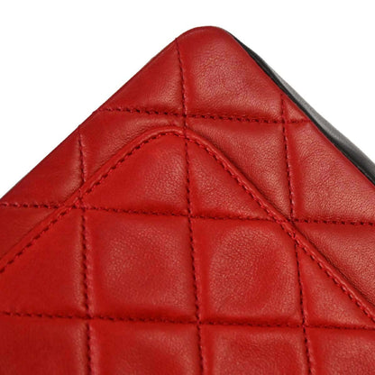 Chanel Red Lambskin Straight Flap Shoulder Bag