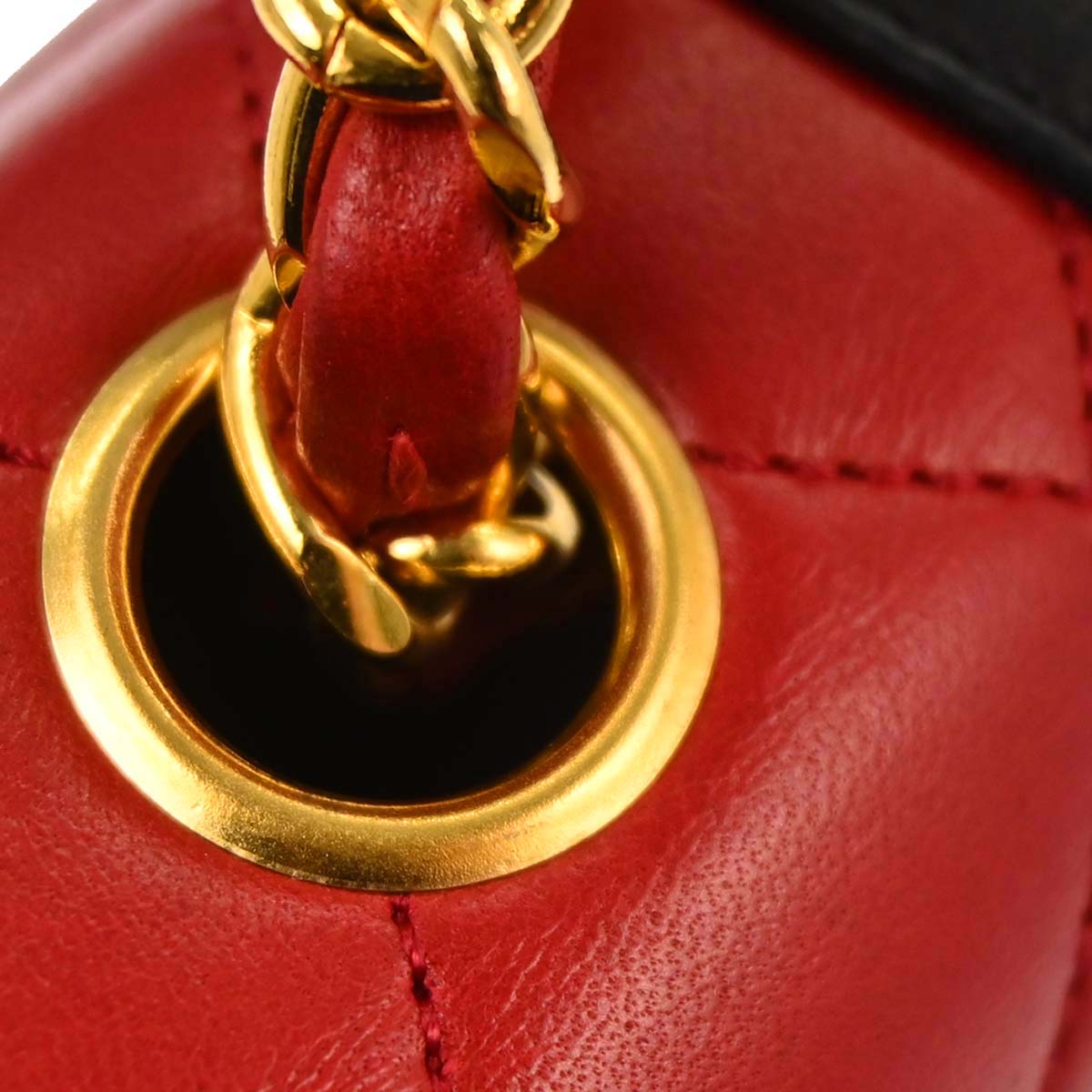 Chanel Red Lambskin Straight Flap Shoulder Bag