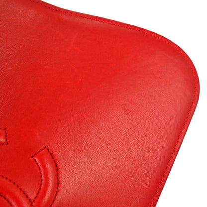 Chanel Red Lambskin Straight Flap Shoulder Bag