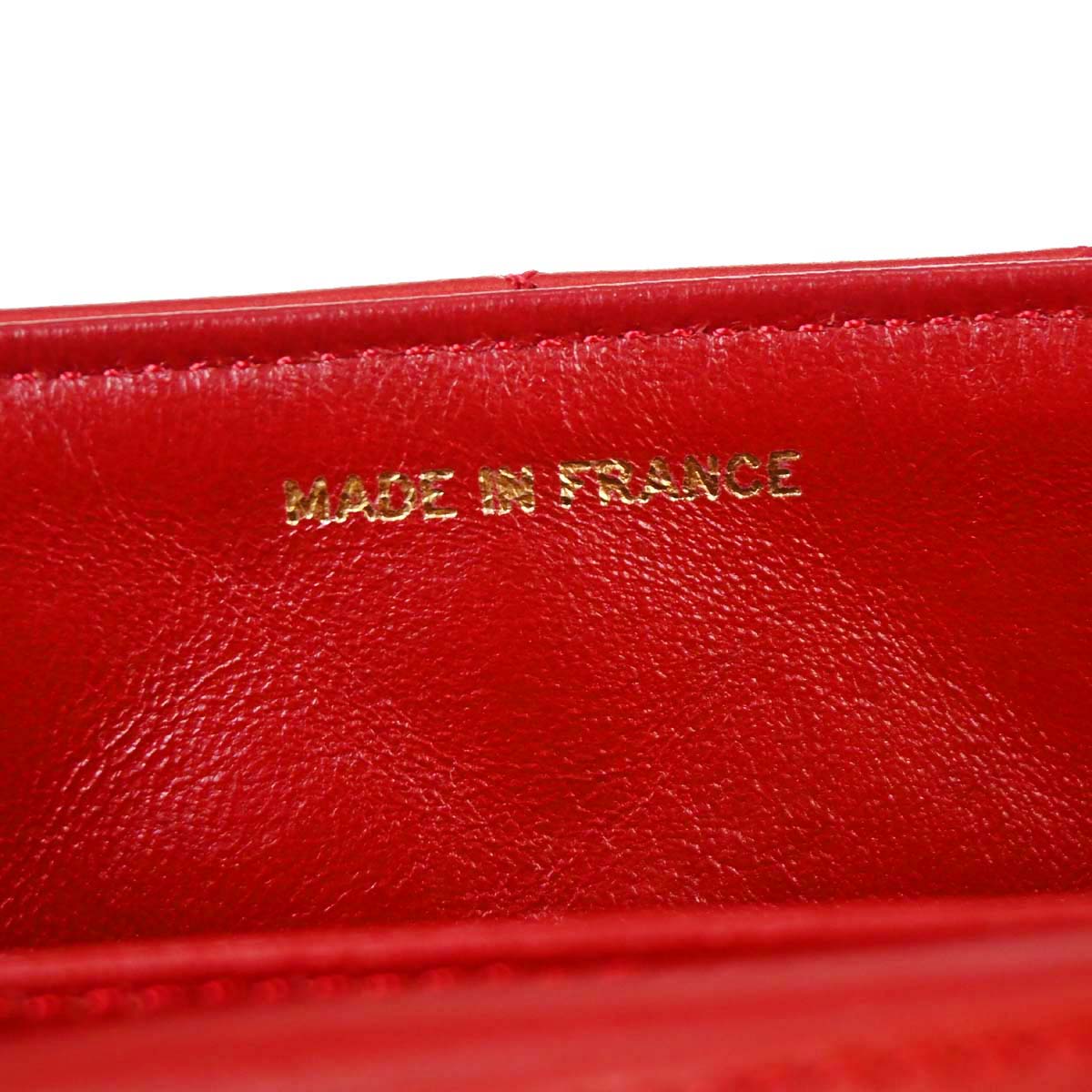Chanel Red Lambskin Straight Flap Shoulder Bag