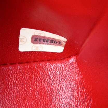 Chanel Red Lambskin Straight Flap Shoulder Bag