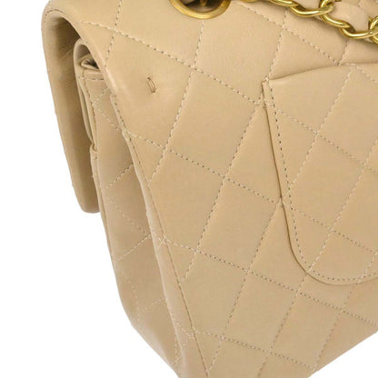Chanel Beige Lambskin Medium Classic Double Flap Bag