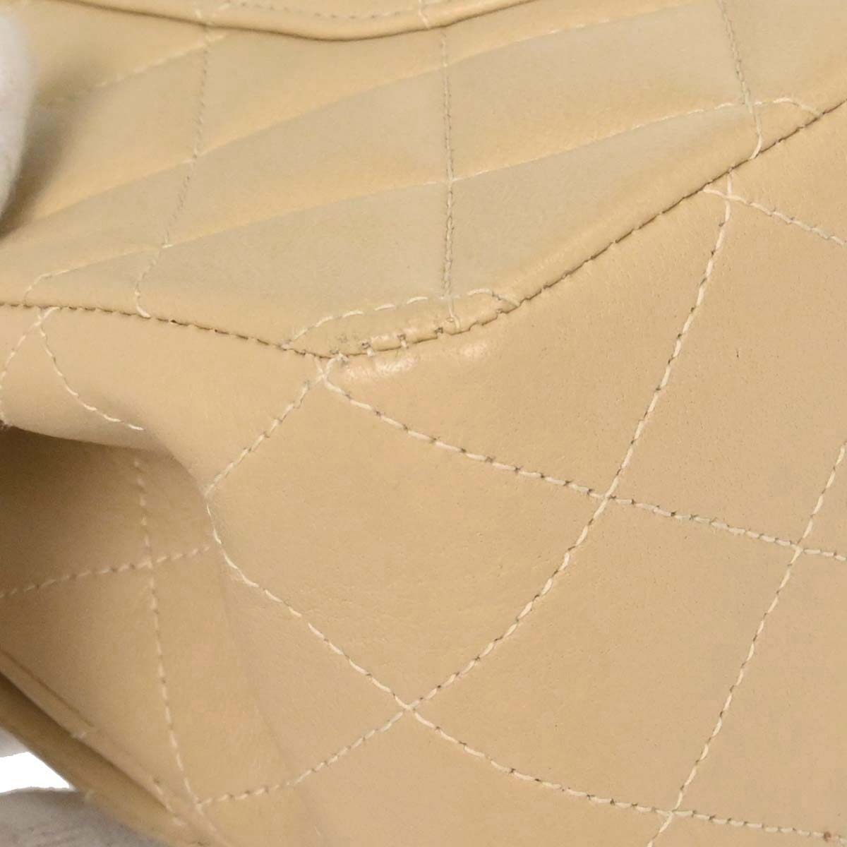 Chanel Beige Lambskin Medium Classic Double Flap Bag