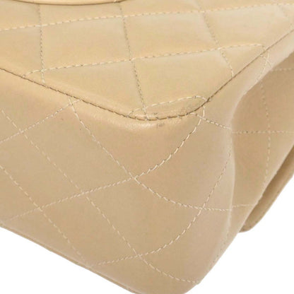 Chanel Beige Lambskin Medium Classic Double Flap Bag