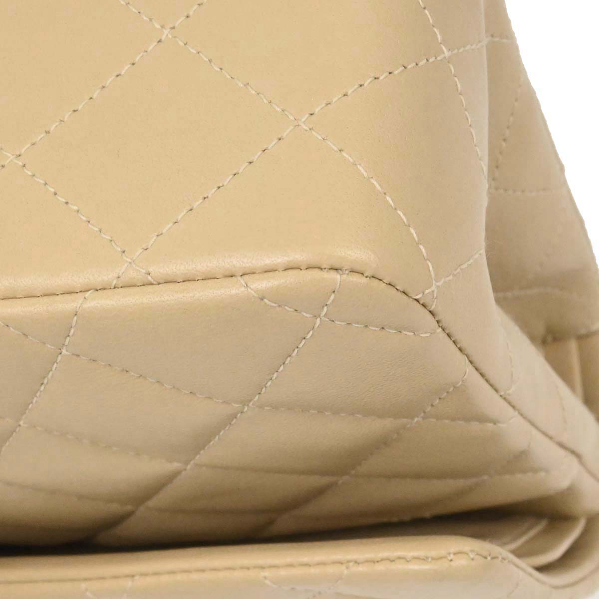 Chanel Beige Lambskin Medium Classic Double Flap Bag