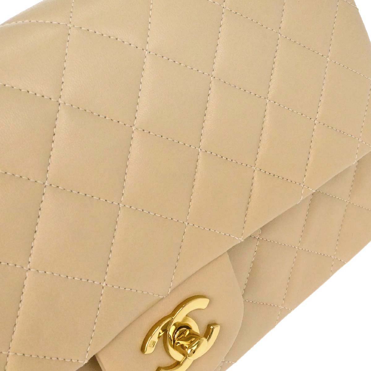Chanel Beige Lambskin Medium Classic Double Flap Bag