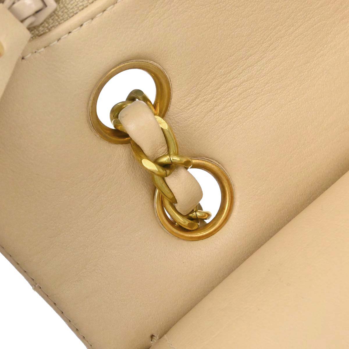 Chanel Beige Lambskin Medium Classic Double Flap Bag