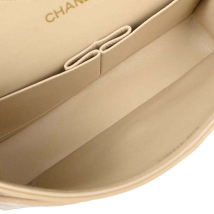 Chanel Beige Lambskin Medium Classic Double Flap Bag
