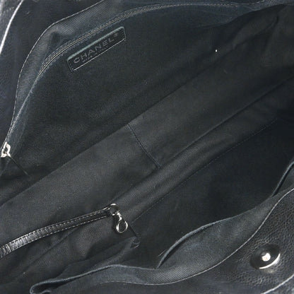 Chanel 2012 Black Caviar Timeless CC Chain Tote Bag