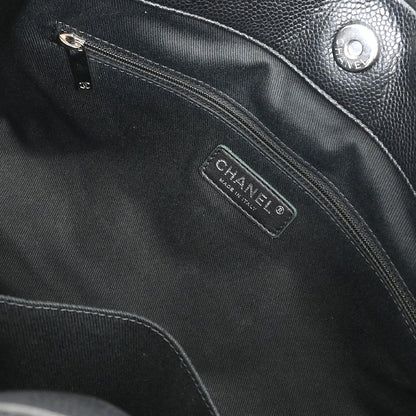 Chanel 2012 Black Caviar Timeless CC Chain Tote Bag