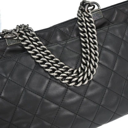 Chanel Black Calfskin Shopping In Chains 2way Shoulder Tote Bag