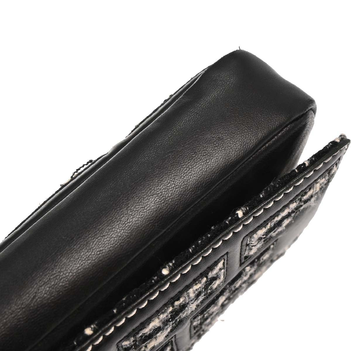 Chanel Black Tweed Lambskin Mademoiselle Lock Handbag