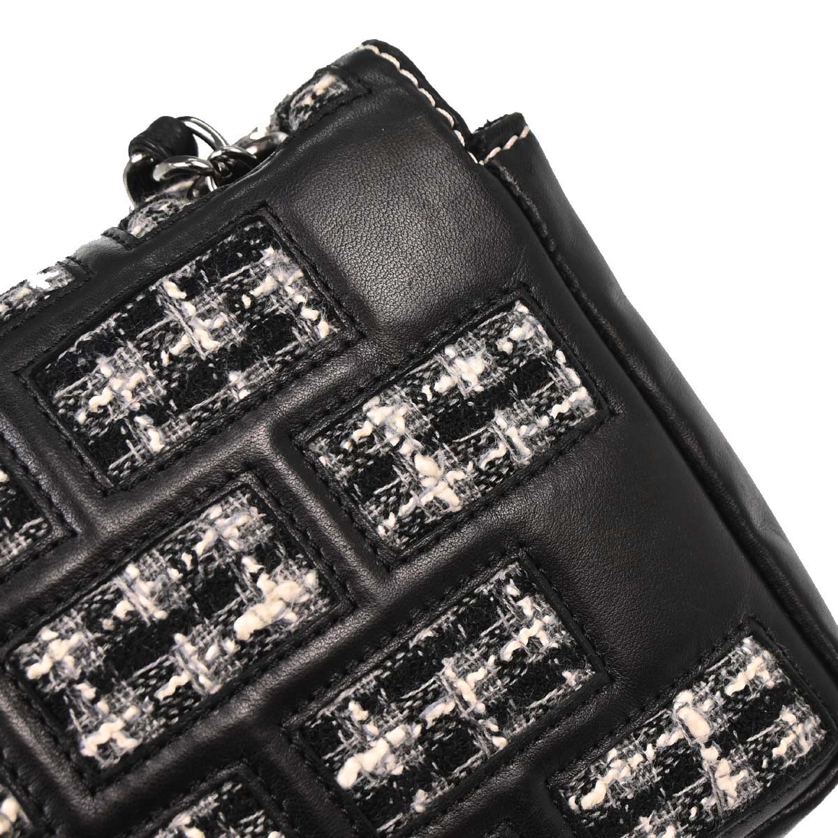 Chanel Black Tweed Lambskin Mademoiselle Lock Handbag