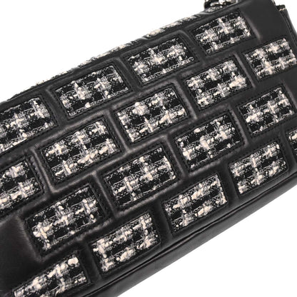 Chanel Black Tweed Lambskin Mademoiselle Lock Handbag