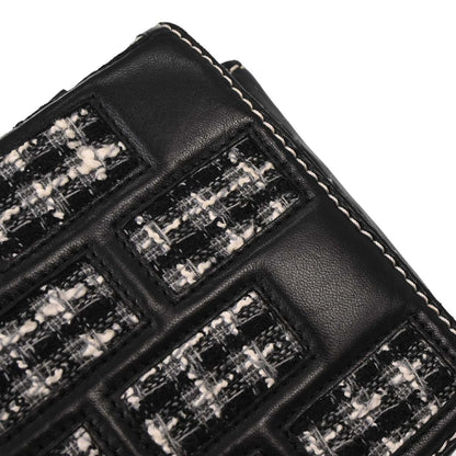 Chanel Black Tweed Lambskin Mademoiselle Lock Handbag