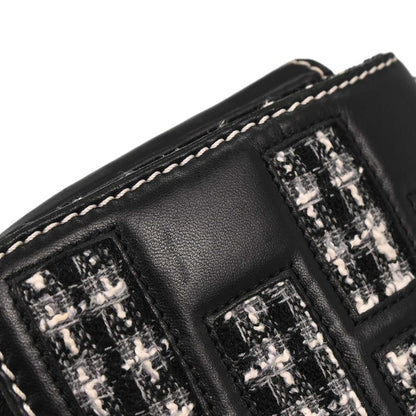 Chanel Black Tweed Lambskin Mademoiselle Lock Handbag