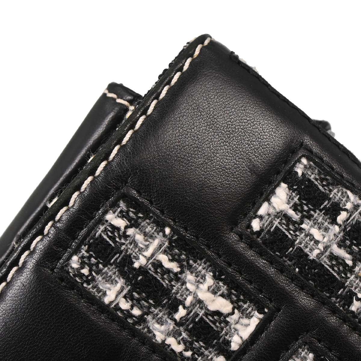 Chanel Black Tweed Lambskin Mademoiselle Lock Handbag