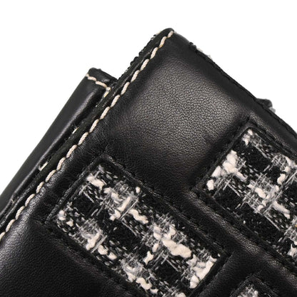 Chanel Black Tweed Lambskin Mademoiselle Lock Handbag