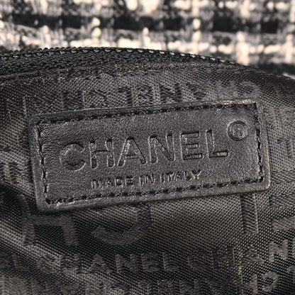Chanel Black Tweed Lambskin Mademoiselle Lock Handbag