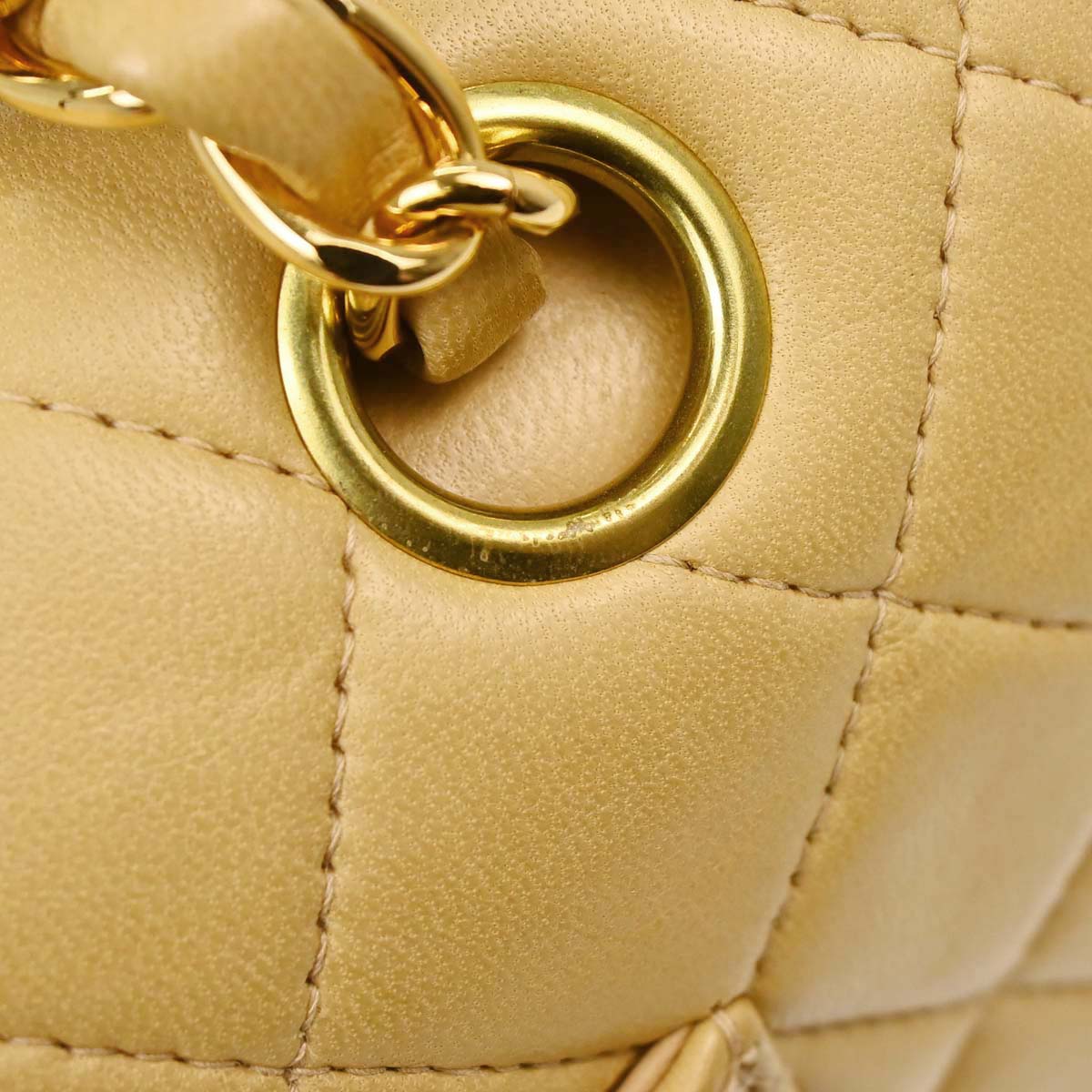 Chanel Beige Lambskin Medium Classic Double Flap Bag