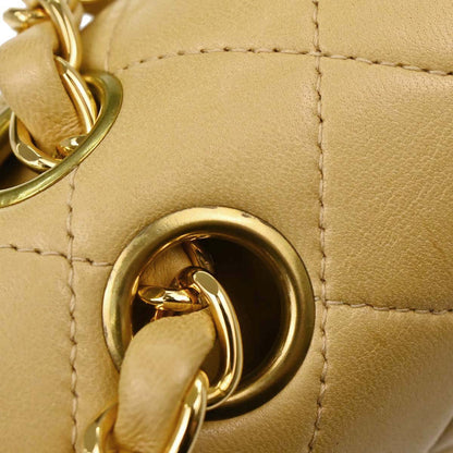 Chanel Beige Lambskin Medium Classic Double Flap Bag