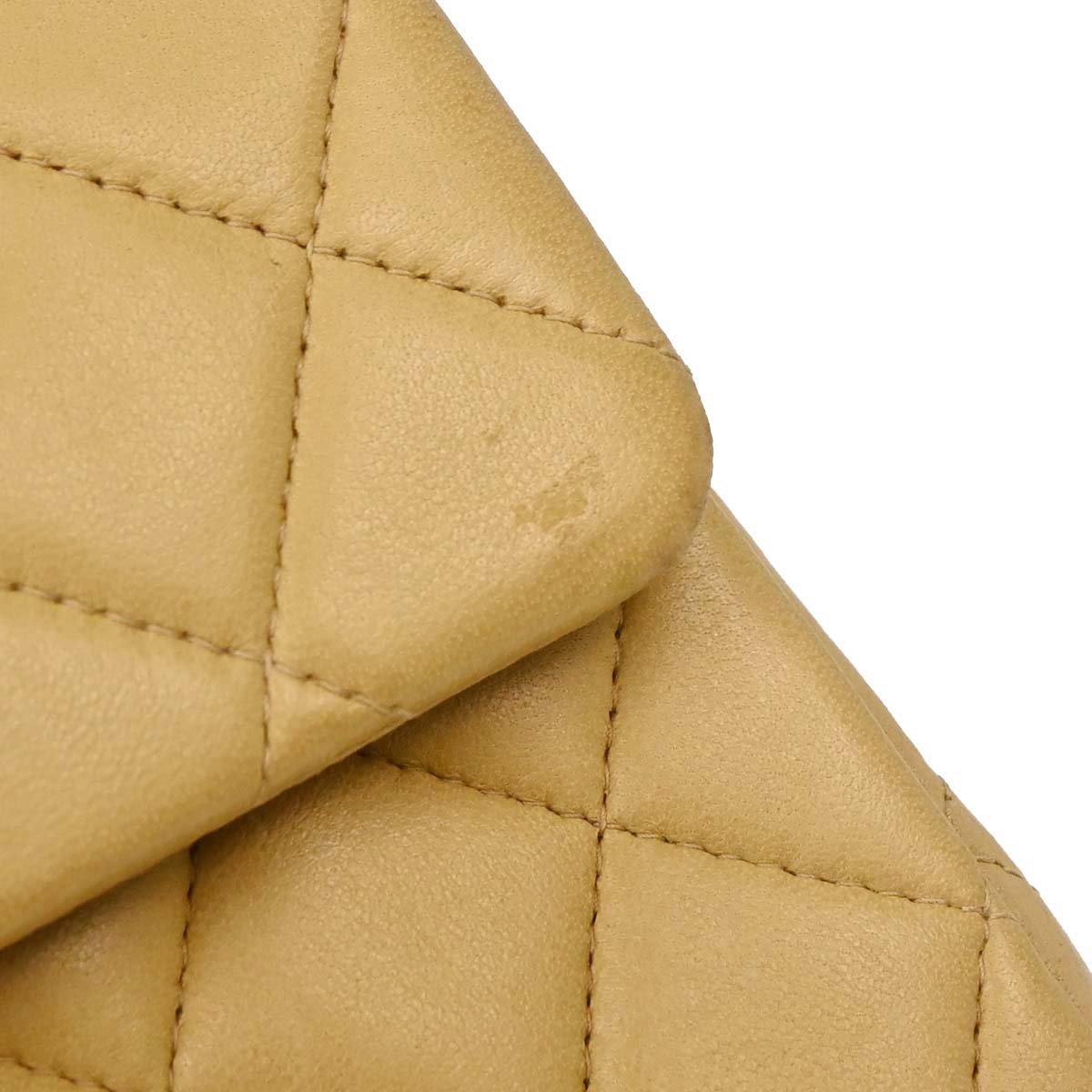 Chanel Beige Lambskin Medium Classic Double Flap Bag